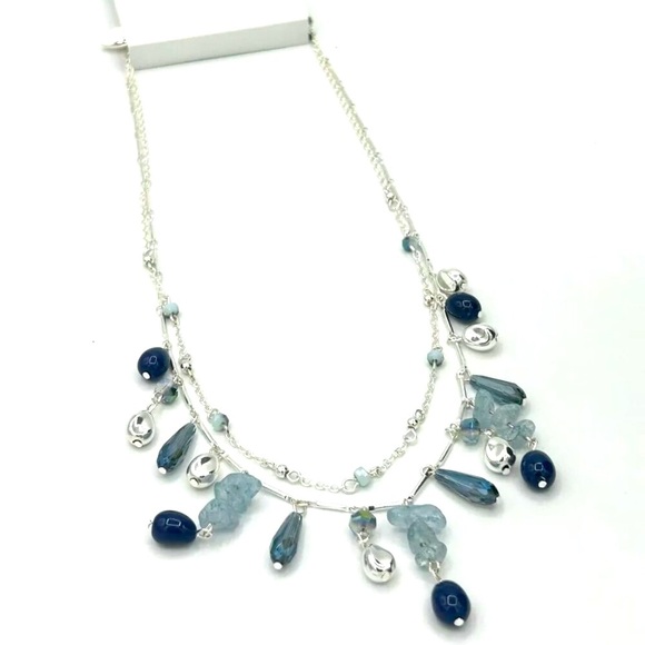 Style & Co. Jewelry - NWT💙🩵Mixed Bead Layered Statement Necklace, 17-1/5" + 3" extender